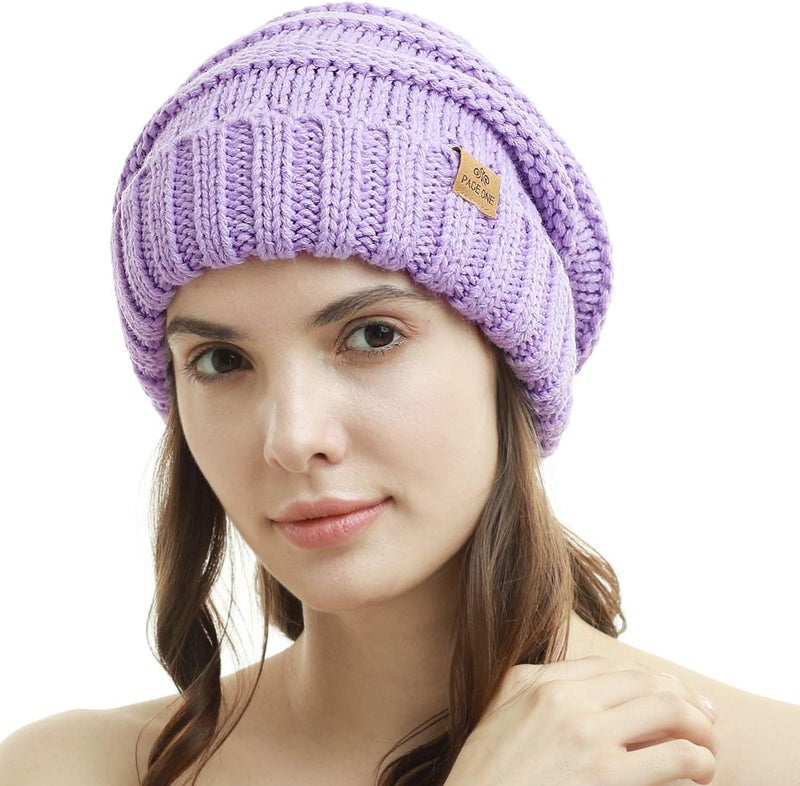 PAGE ONE Womens Winter Beanie Warm Cable Knit Hat Style Stretch Trendy Ribbed Chunky Cap - Image 3